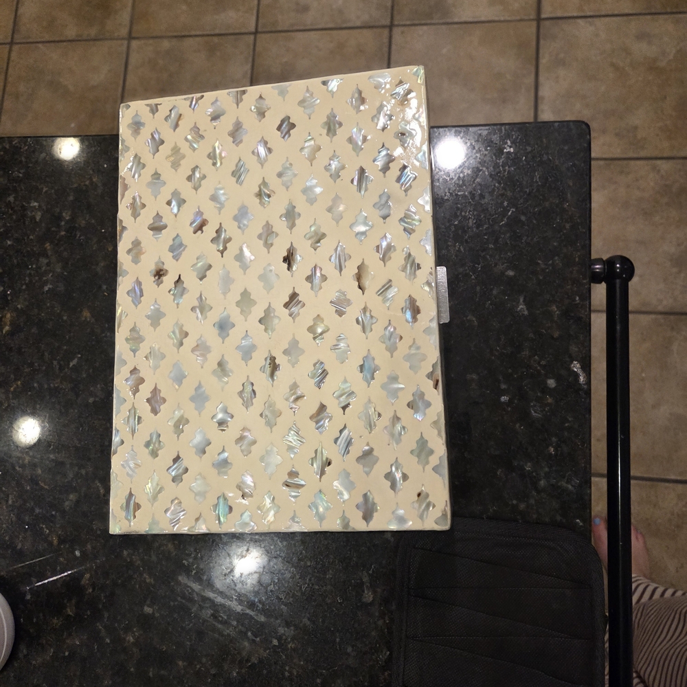 Cream Patterned Decorative Storage Box by - Picture 4 of 6